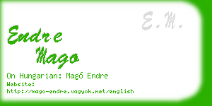 endre mago business card