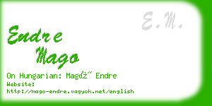 endre mago business card